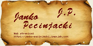 Janko Pecinjački vizit kartica